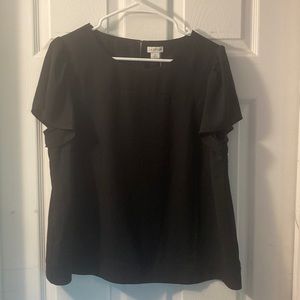 J Crew Black size 12 flutter sleeve top